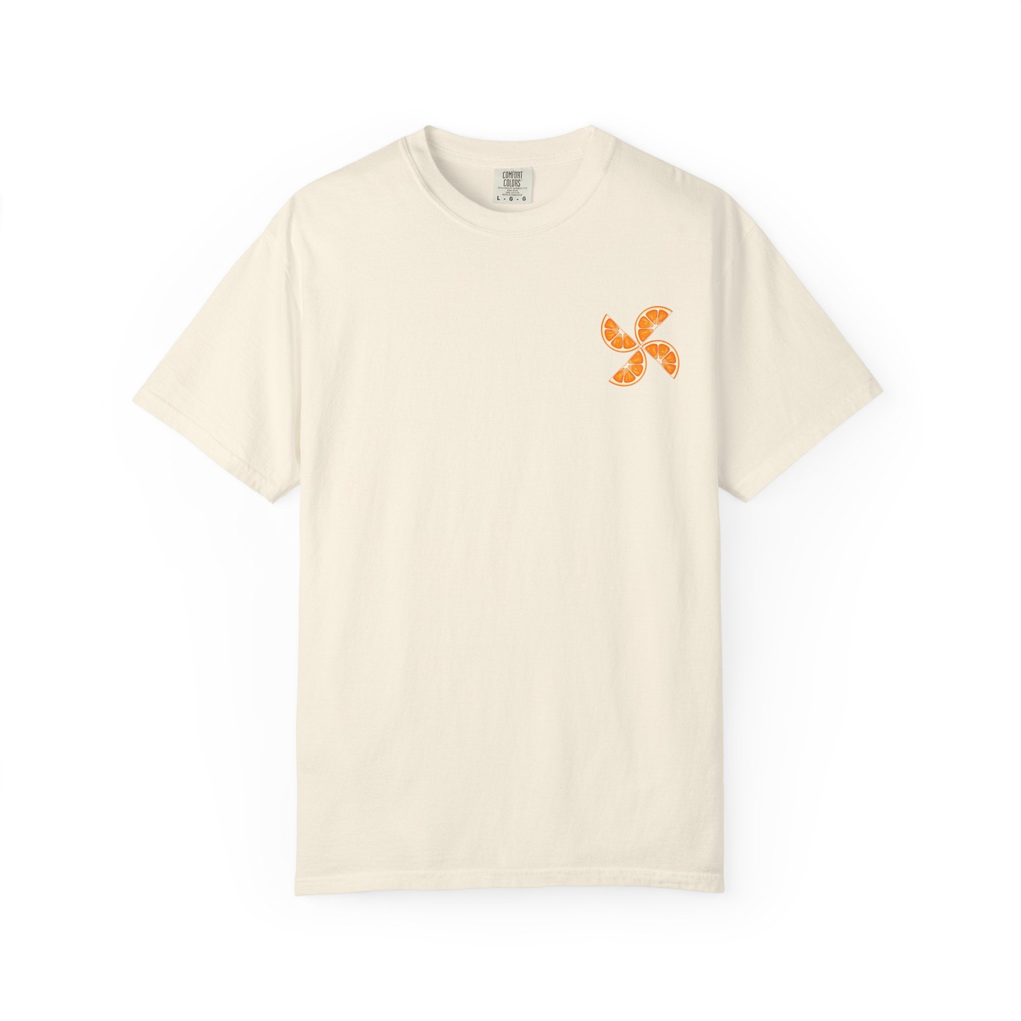 T-Shirt — Minimal Orange Petal Chest Graphic Tee