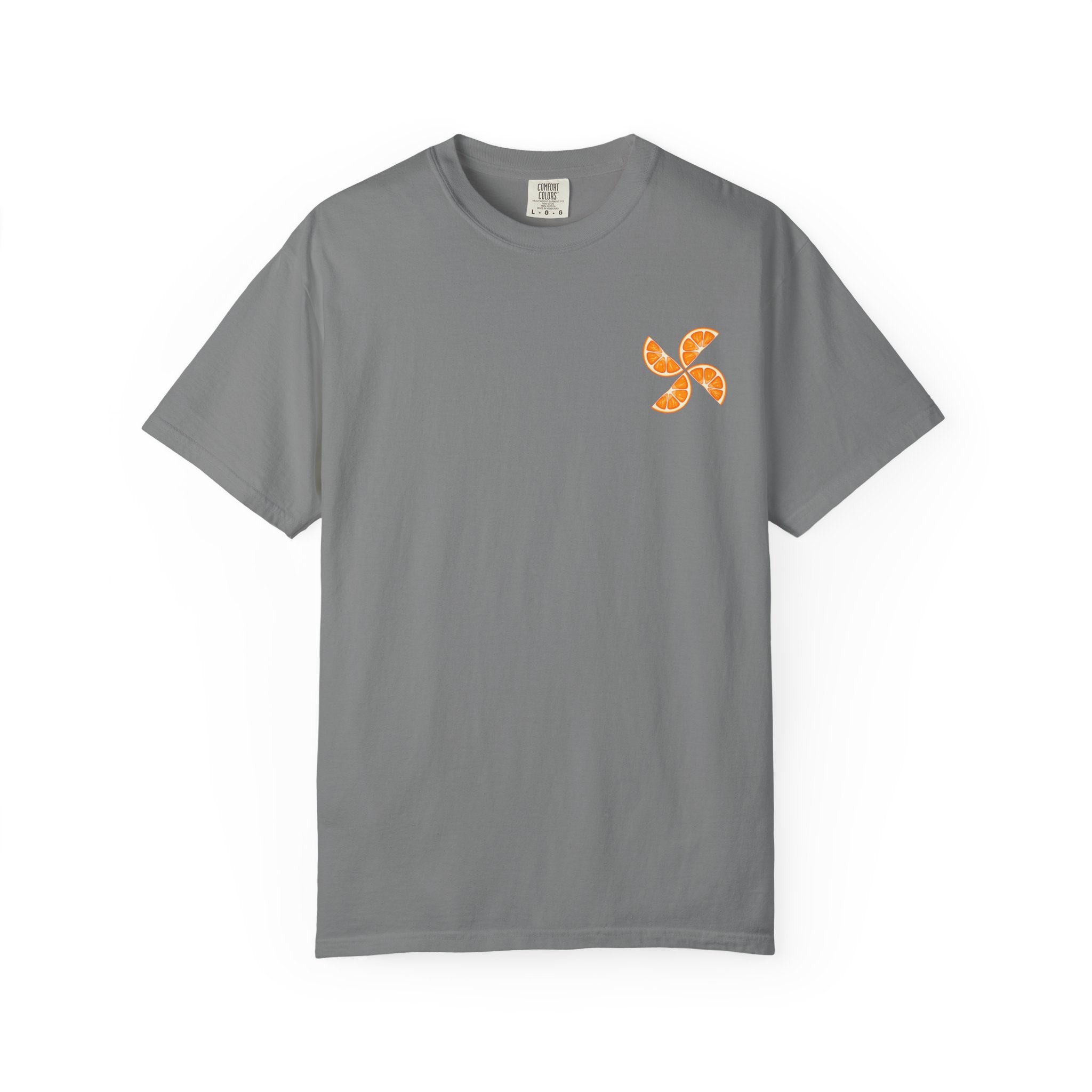 T-Shirt — Minimal Orange Petal Chest Graphic Tee
