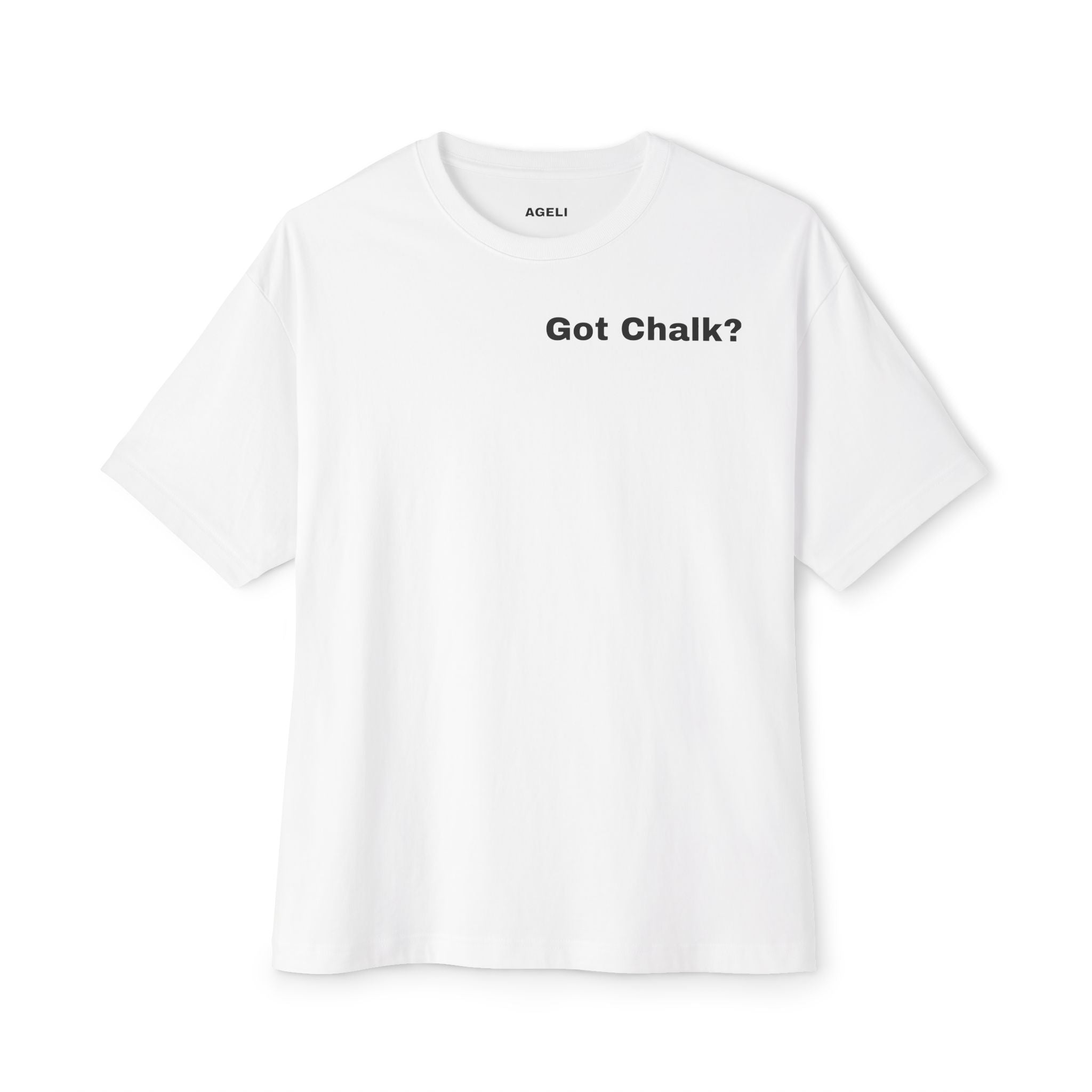 Got Chalk? T-Shirt — Minimalist White Crewneck Tee for Climbing & Gym Enthusiasts