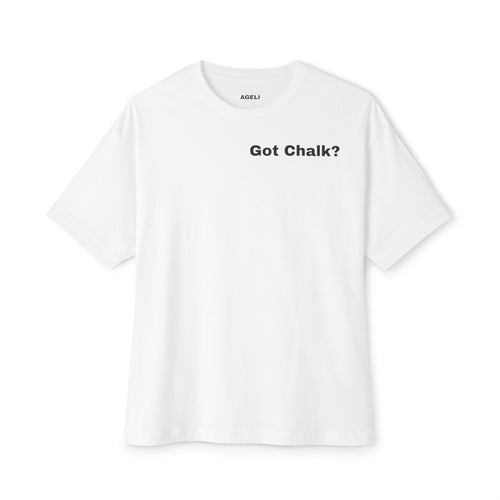 Got Chalk? T-Shirt — Minimalist White Crewneck Tee for Climbing & Gym Enthusiasts