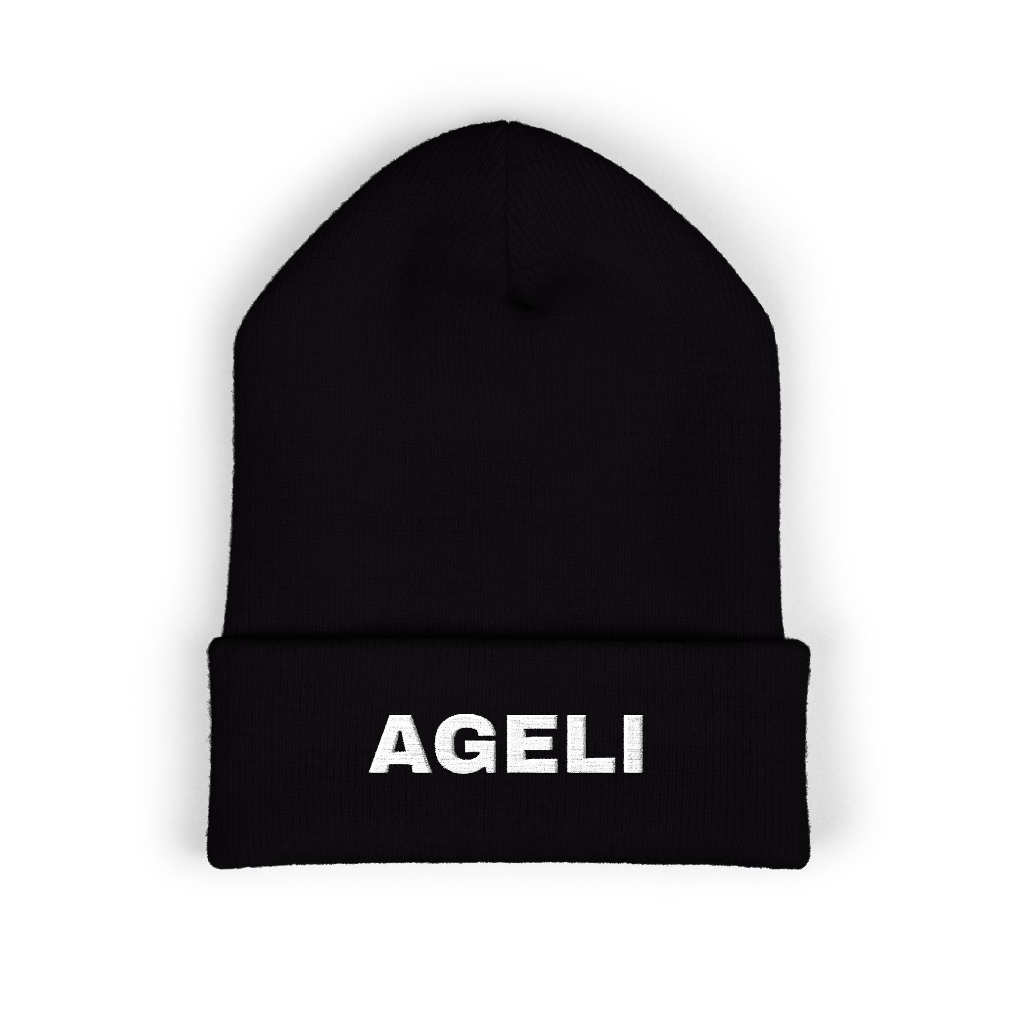 Embroidered "AGELI" Classic Cuffed Beanie
