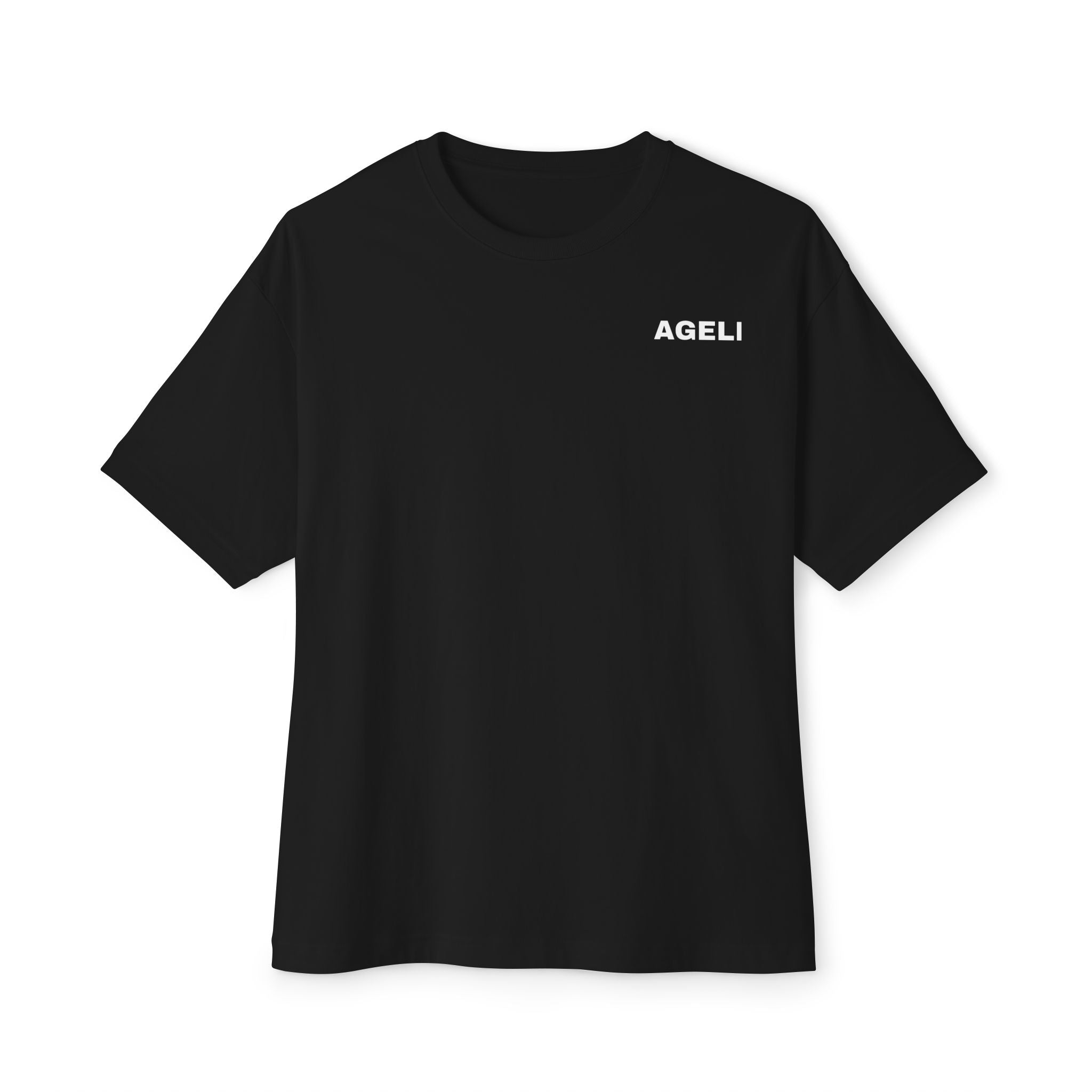 AGELI Minimalist Oversized Tee — Boxy Unisex Graphic T-Shirt