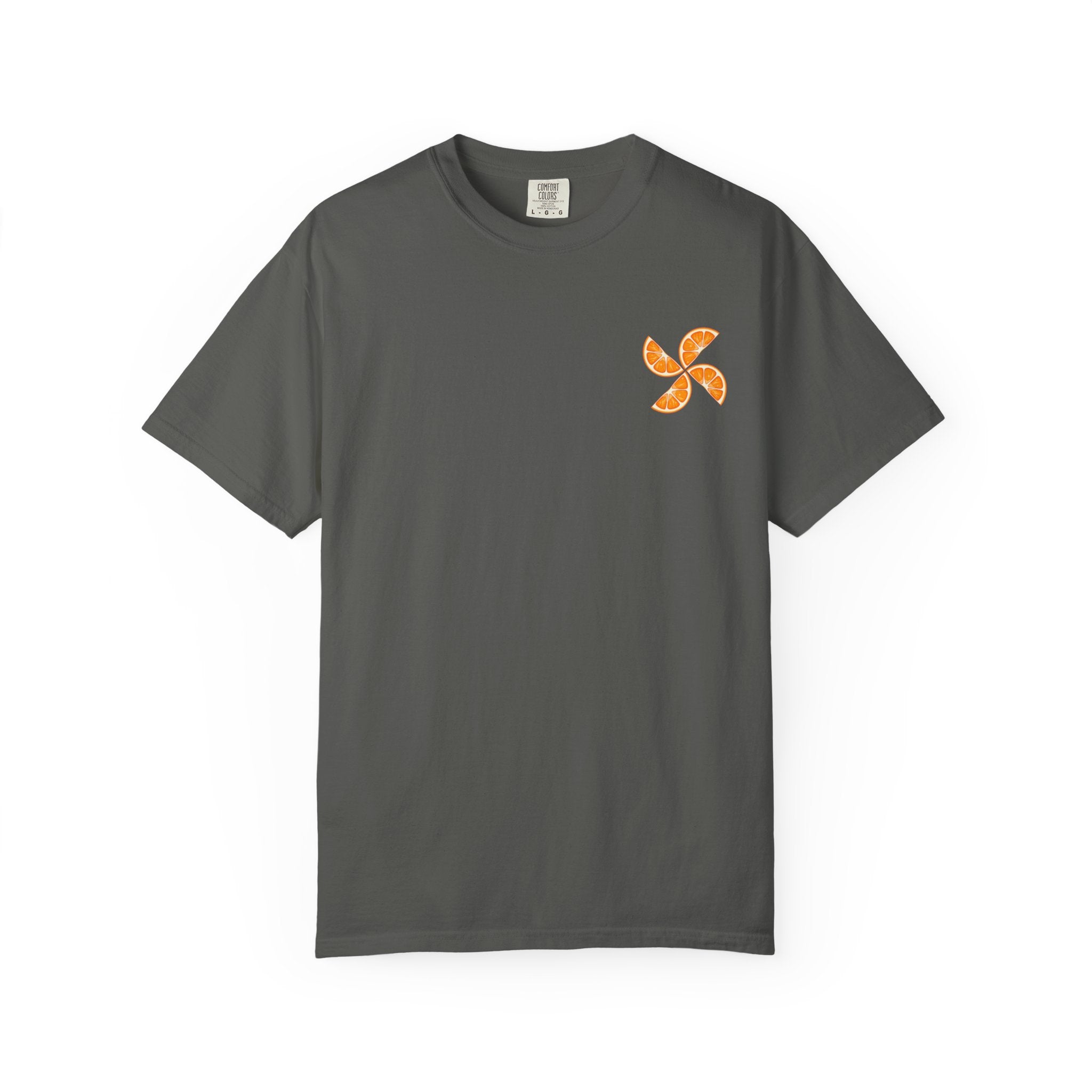 T-Shirt — Minimal Orange Petal Chest Graphic Tee