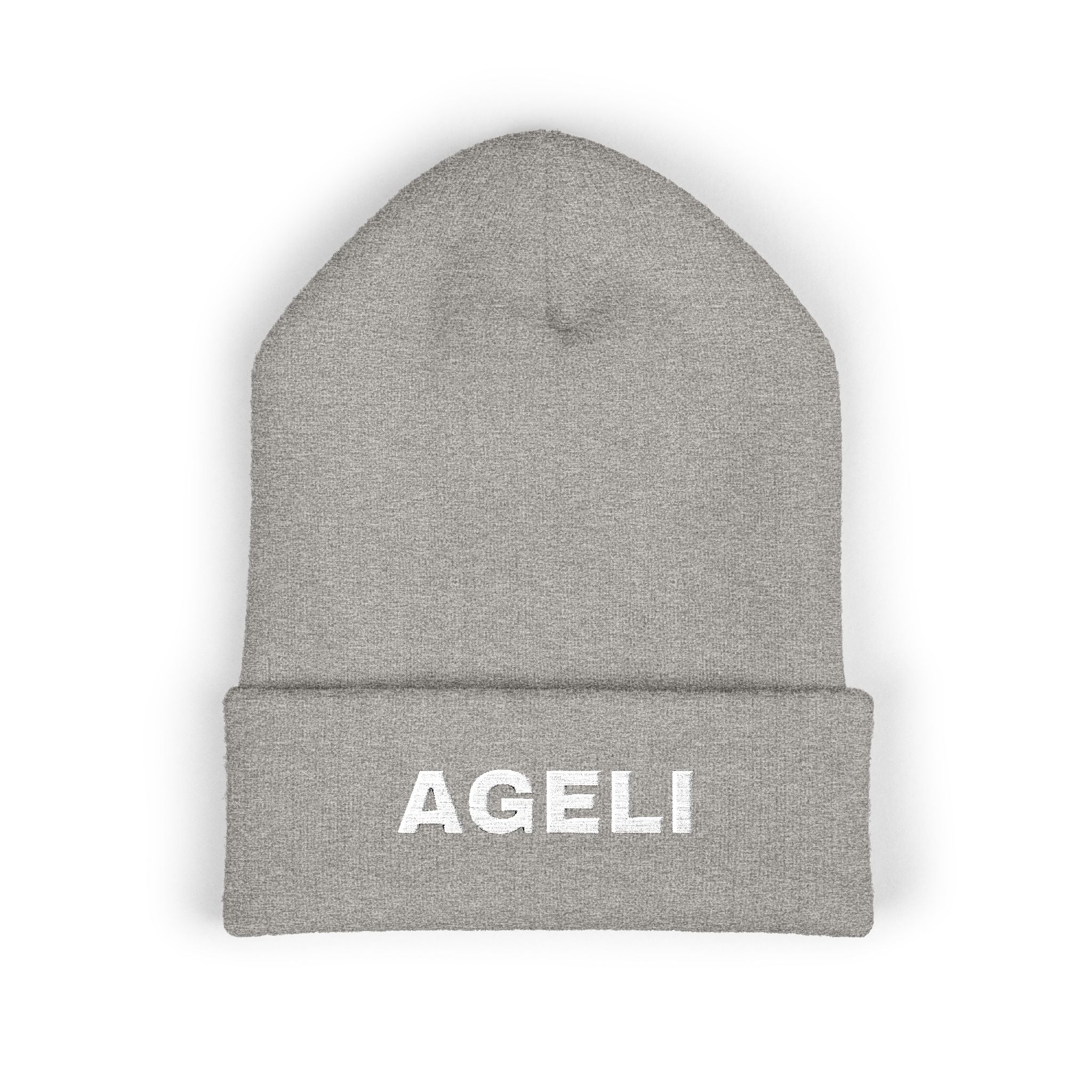 Embroidered "AGELI" Classic Cuffed Beanie